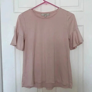 Loft Pink Bell Sleeve Top Size S
